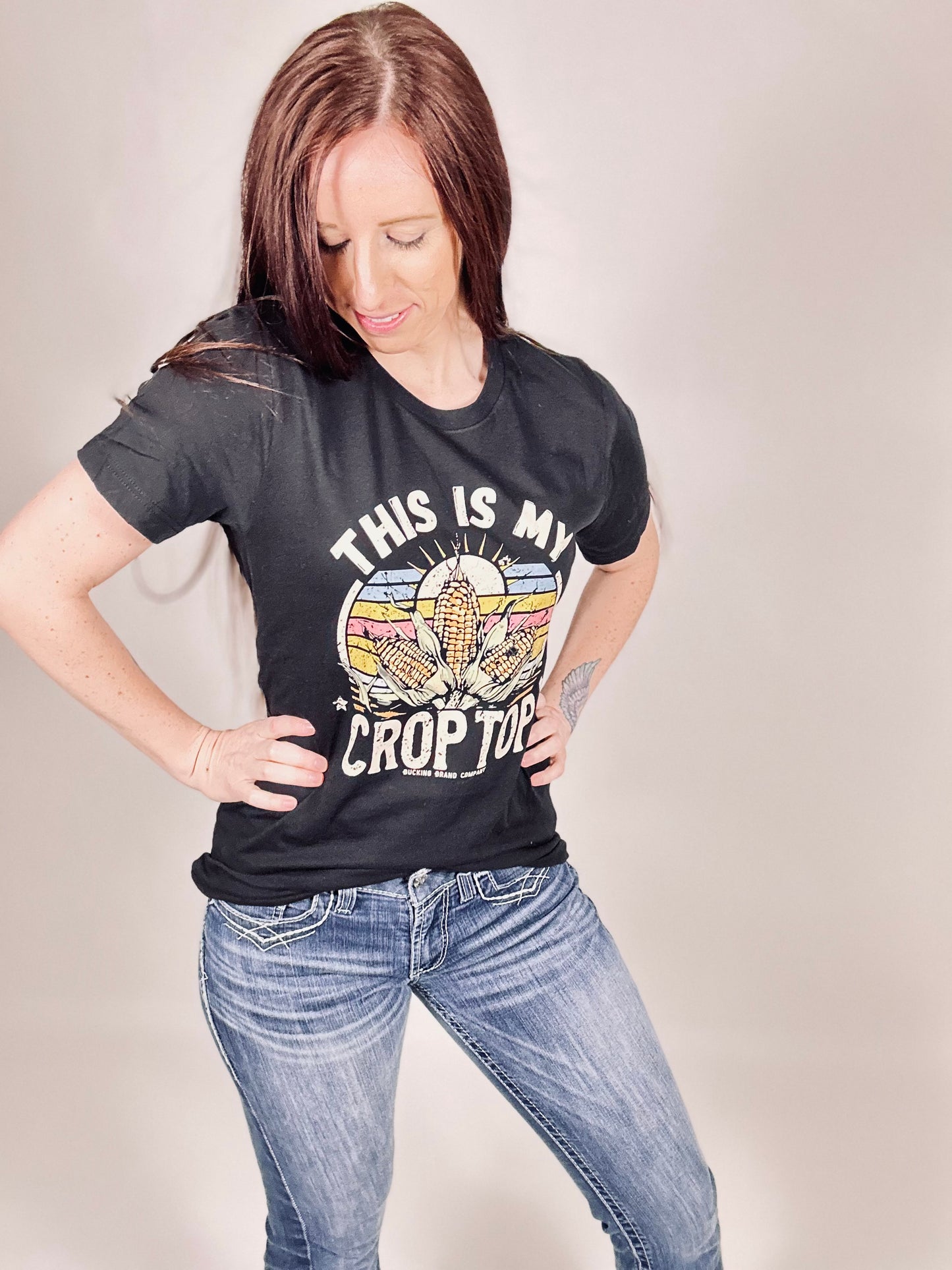 ‘This Is My Crop Top’ Black Tee