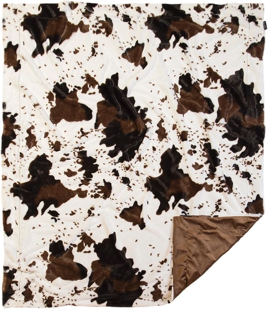 Cowhide Faux Fur Throw Blanket 50"X60"