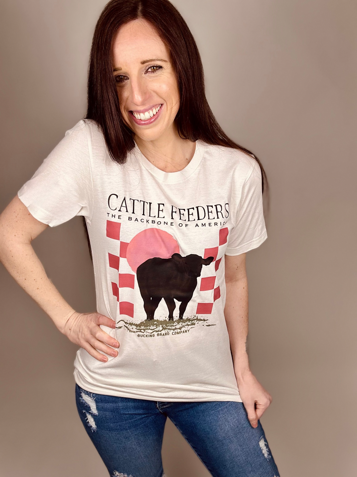 ‘Cattle Feeders: The Back Bone Of America’ Vintage White Tee