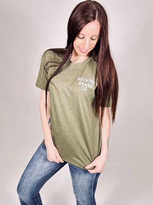 ‘Farming Definition’ Olive Green Tee