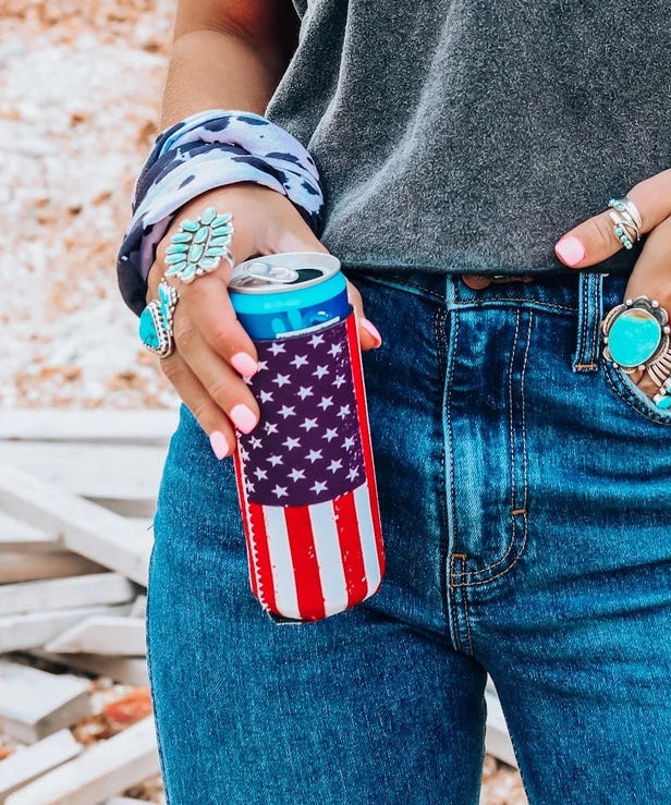 Red, White, Blue Flag Tall Koozie