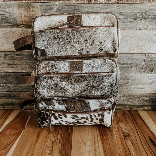 Cowhide Toiletry Bag For Men and Women
