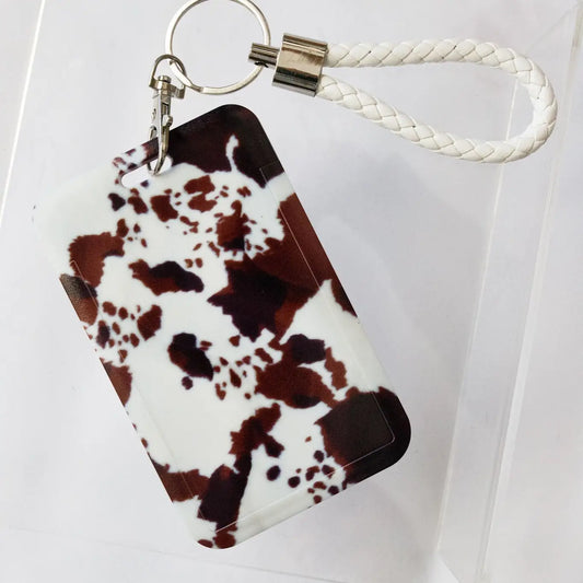 Brown Cowhide Luggage Tag