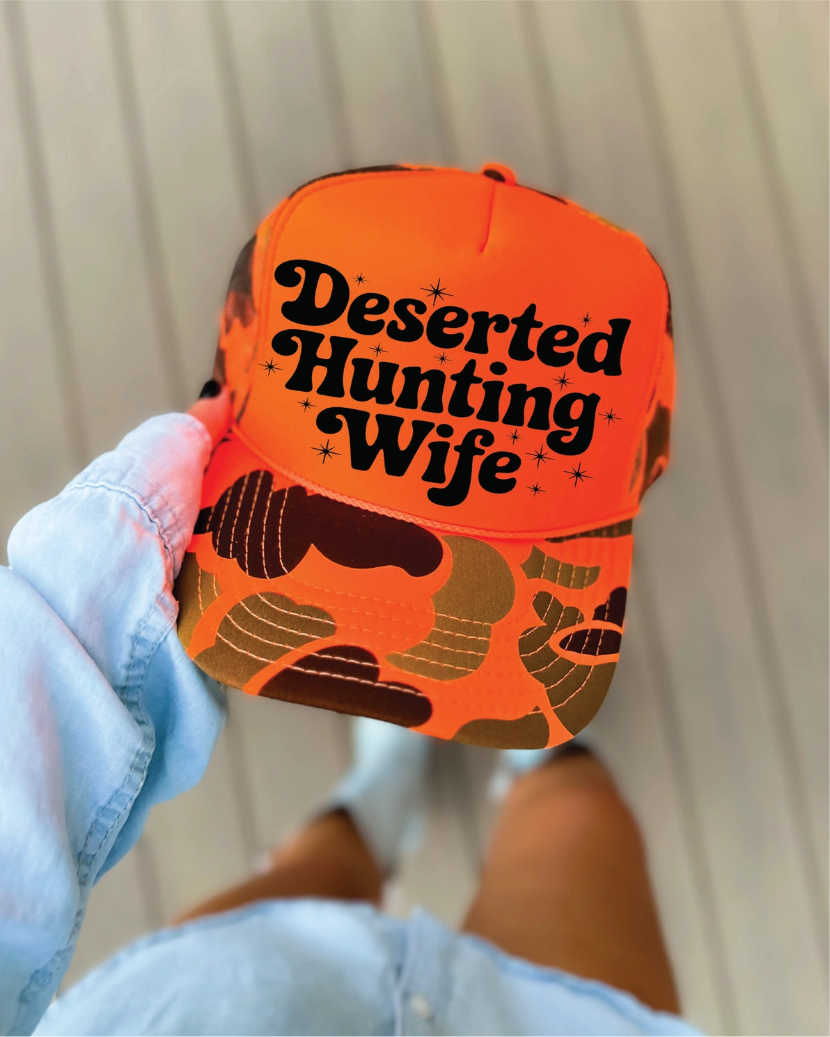 Deserted Hunting Wife Orange Trucker Hat