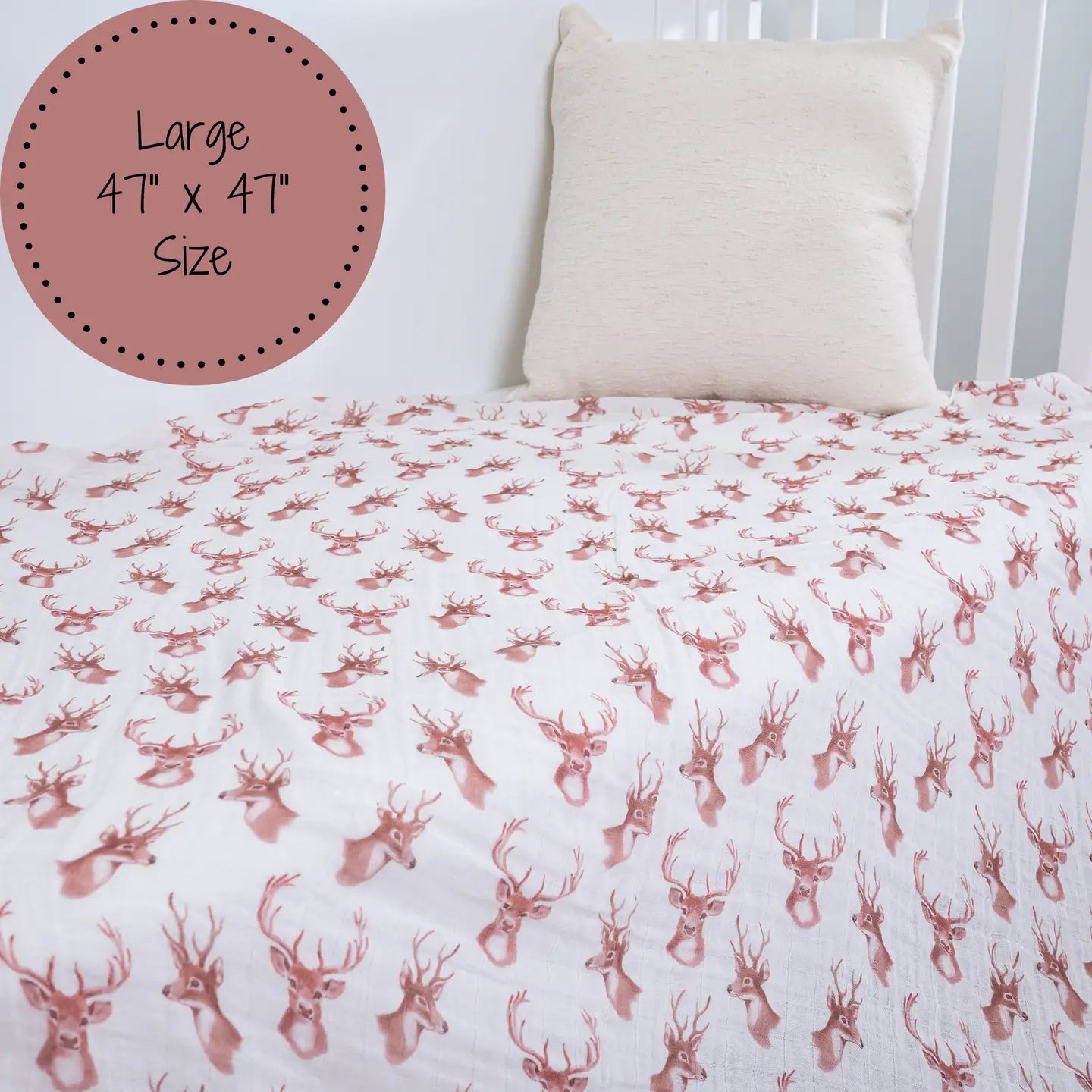 Oh Deer Baby Muslin Swaddle Blanket