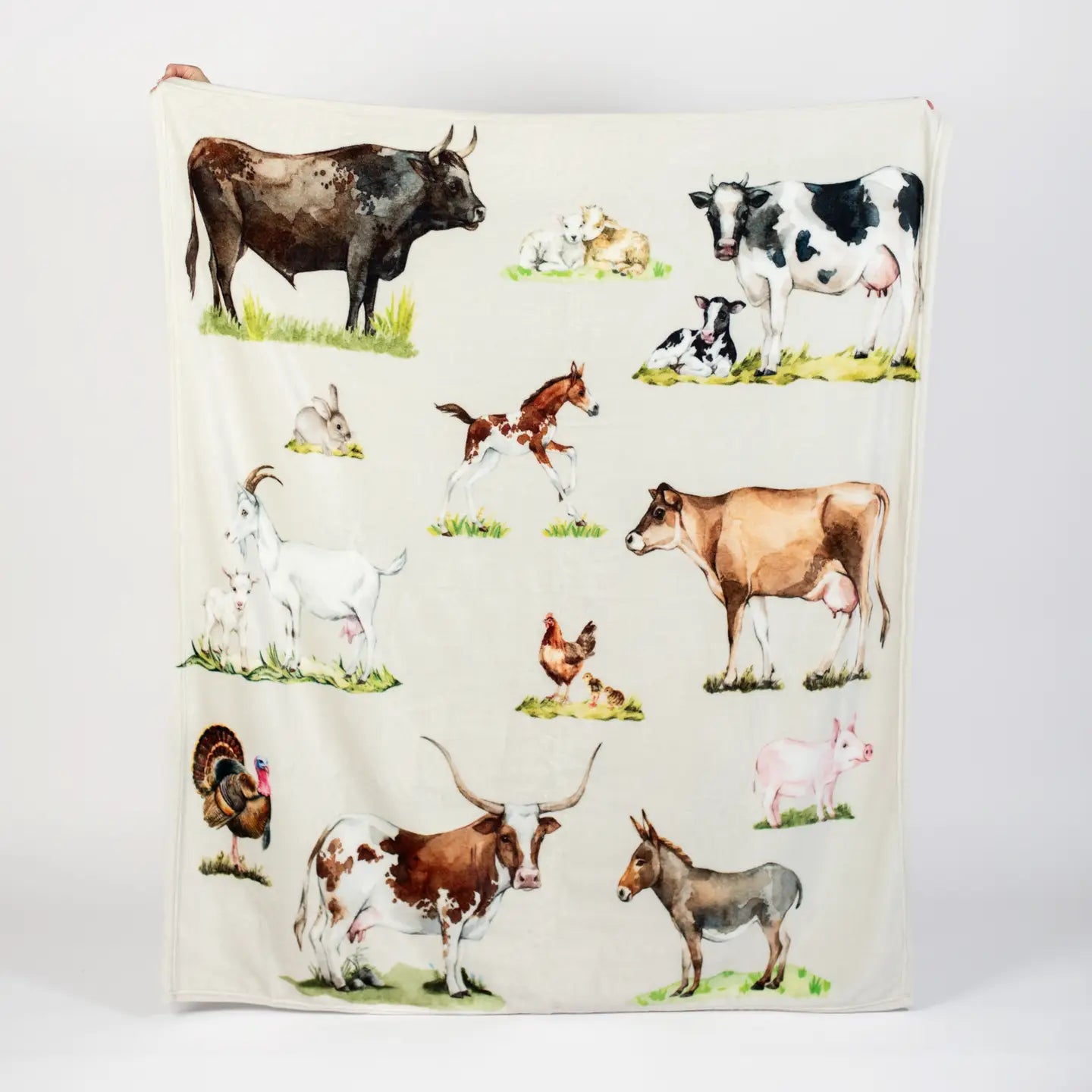 'watercolor Animals' Plush Throw Blanket