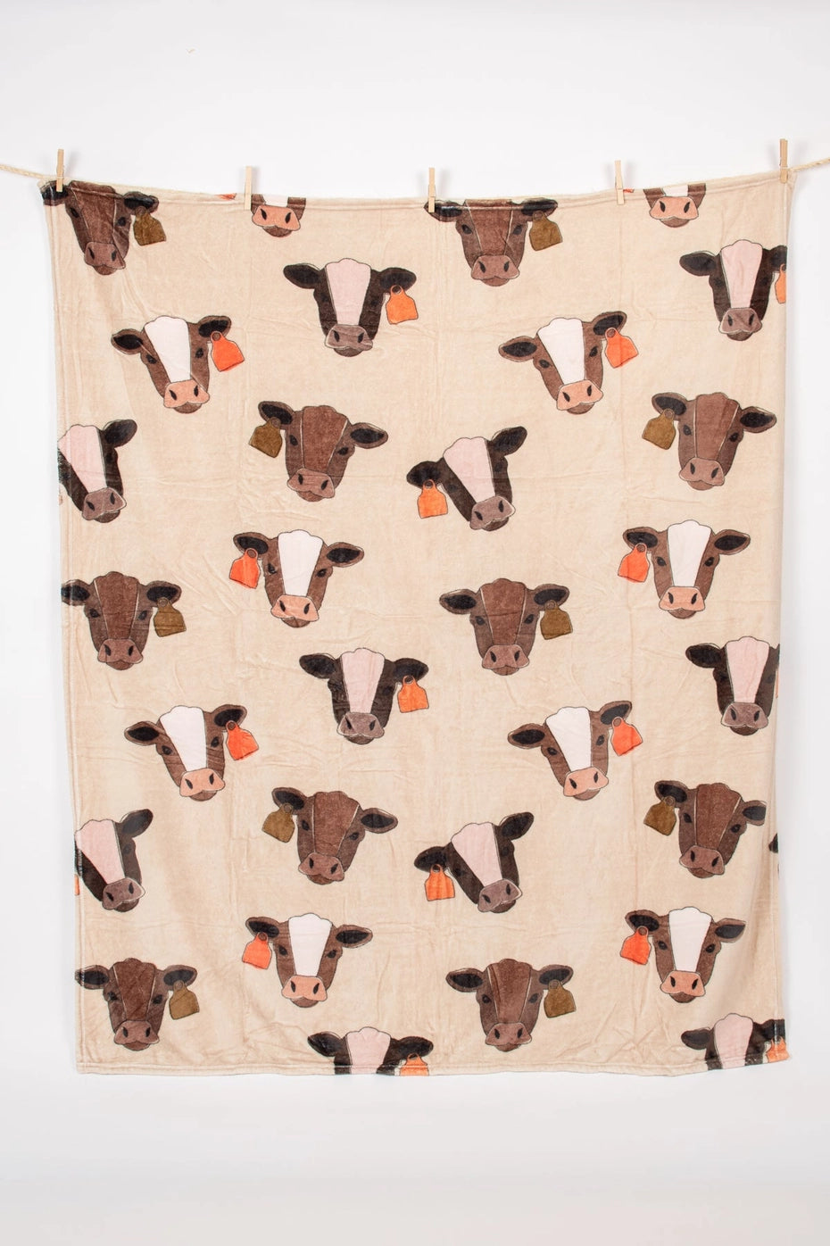 Cattle Plush Throw Blanket