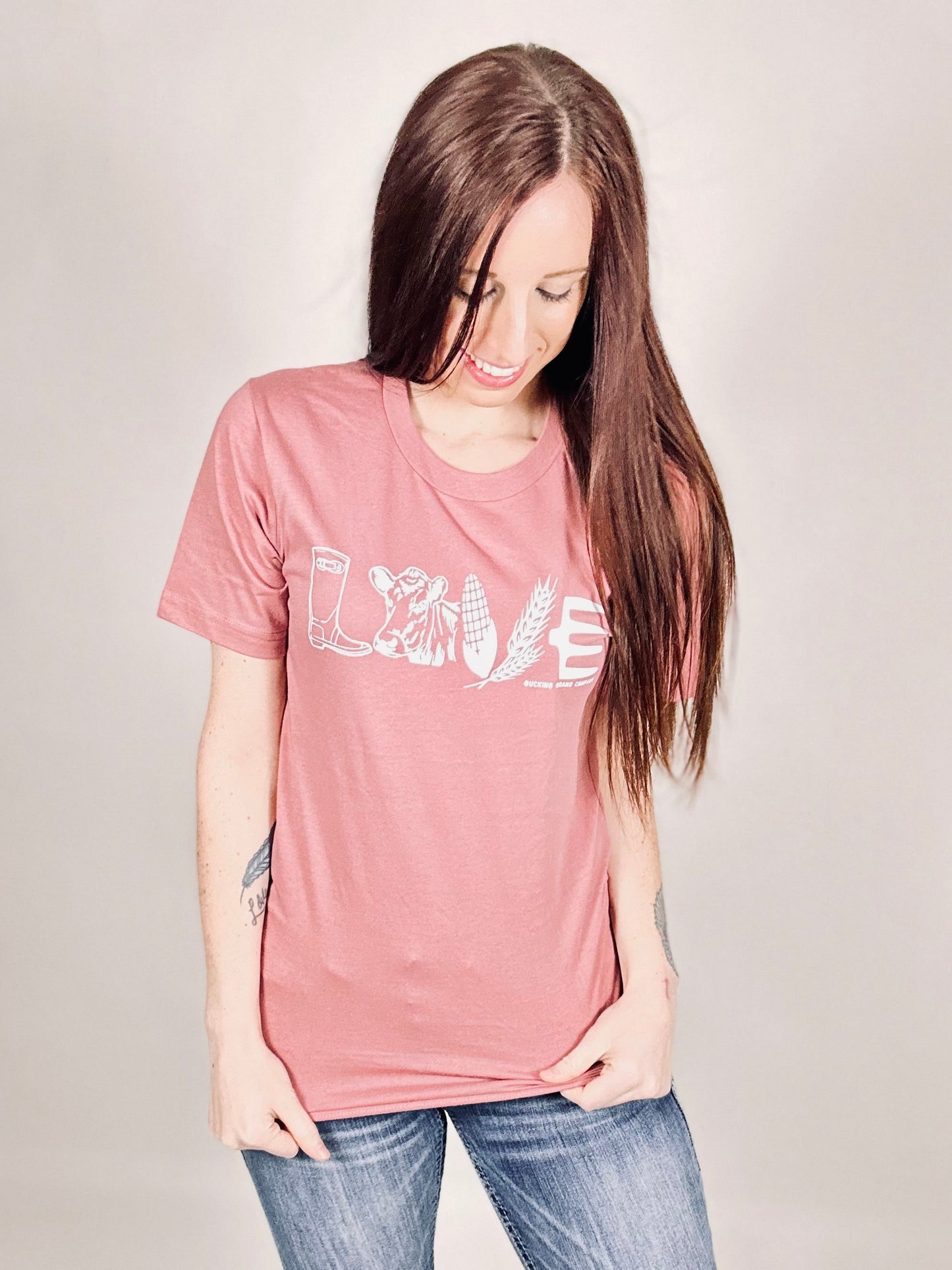 ‘Farm Love’ Mauve Tee