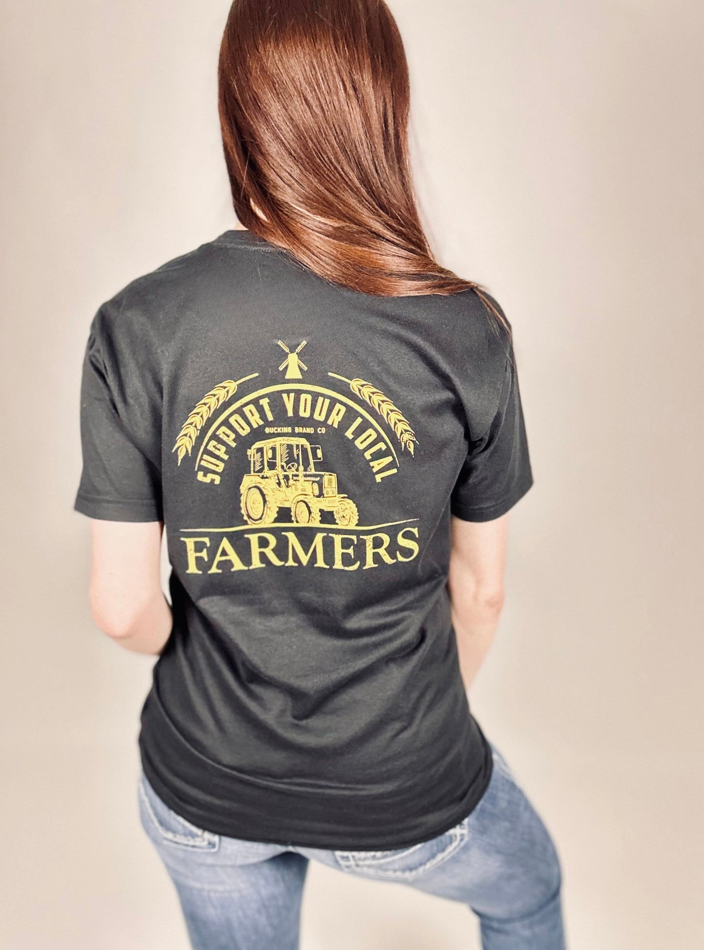 ‘Support Local Farmers’ Black Tee