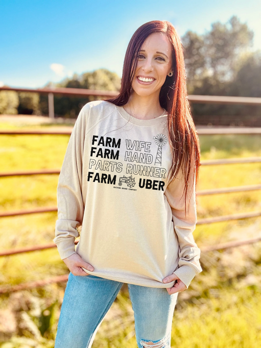 Farm Wife Farm Hand Lightweight Crew