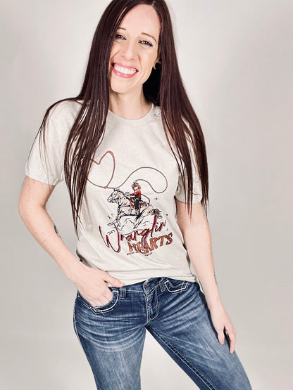 ‘Wranglin Hearts’ Sand Tee