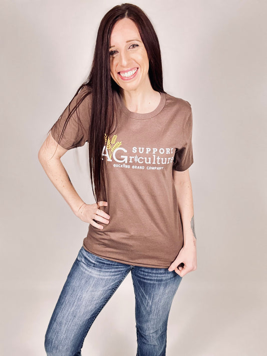‘Support Agriculture’ Brown Tee