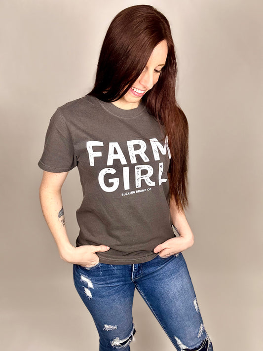 ‘Farm Girl’ Charcoal Tee