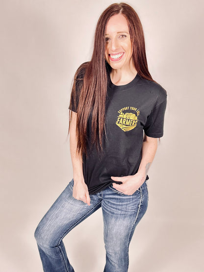‘Support Your Local Farmers’ Black Tee