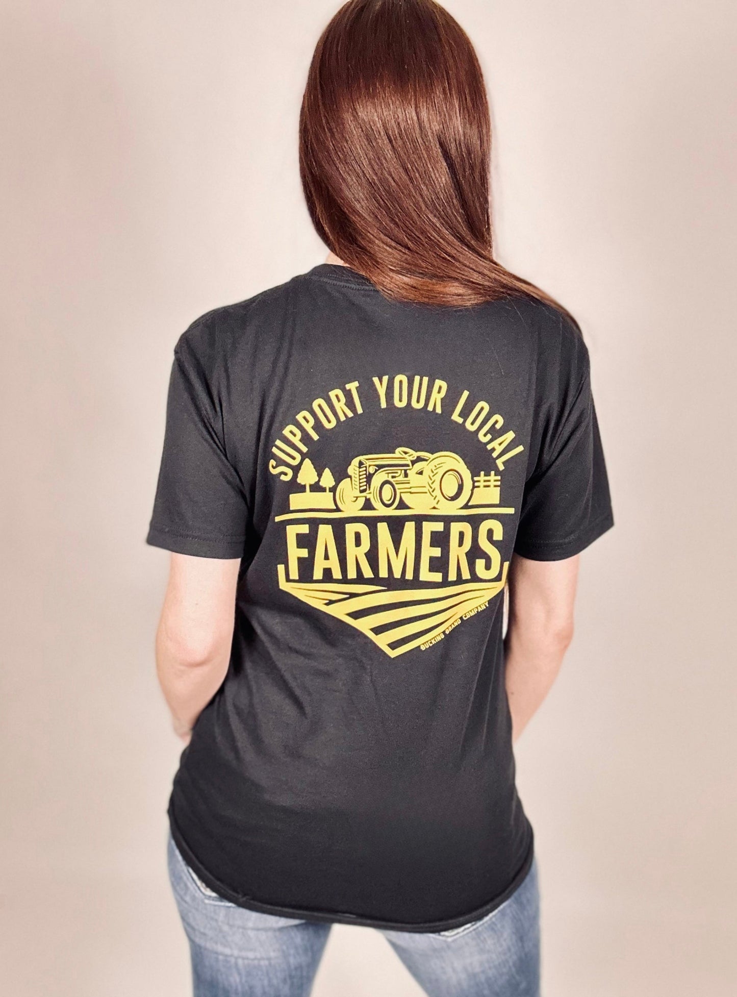 ‘Support Your Local Farmers’ Black Tee
