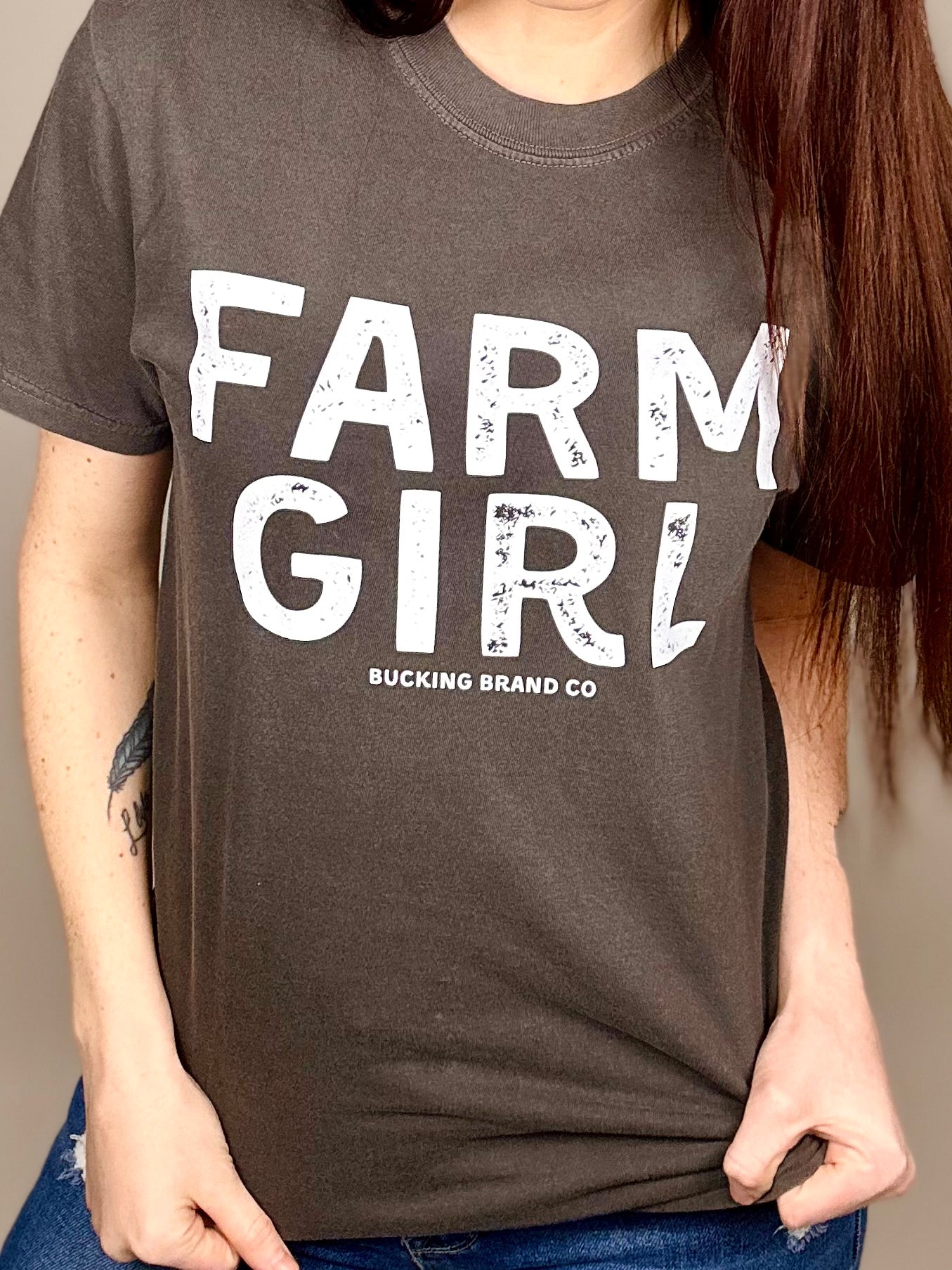 ‘Farm Girl’ Charcoal Tee