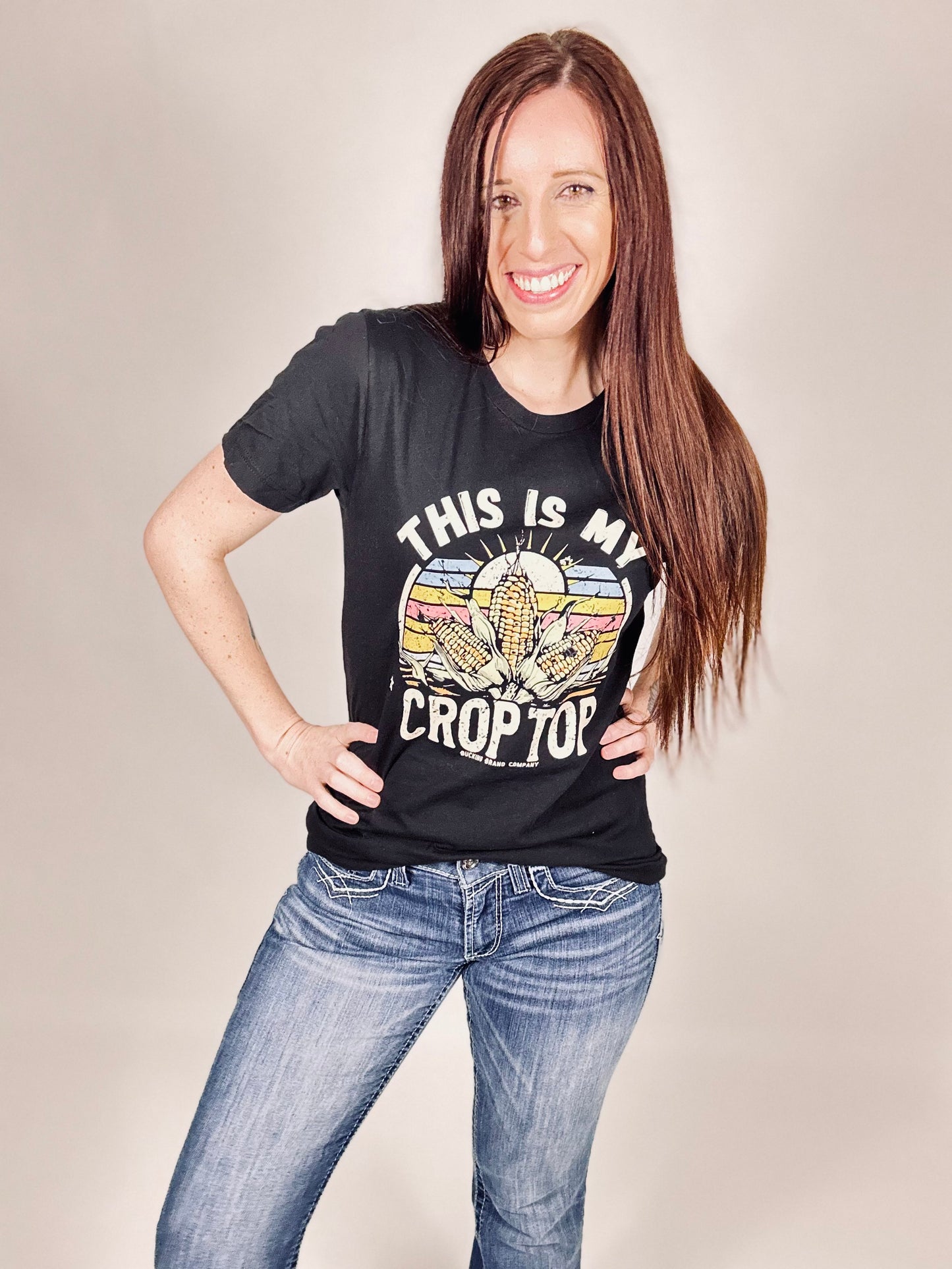 ‘This Is My Crop Top’ Black Tee