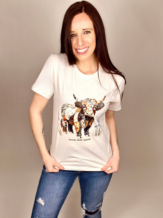 ‘Vintage Antique Cow’ Vintage White