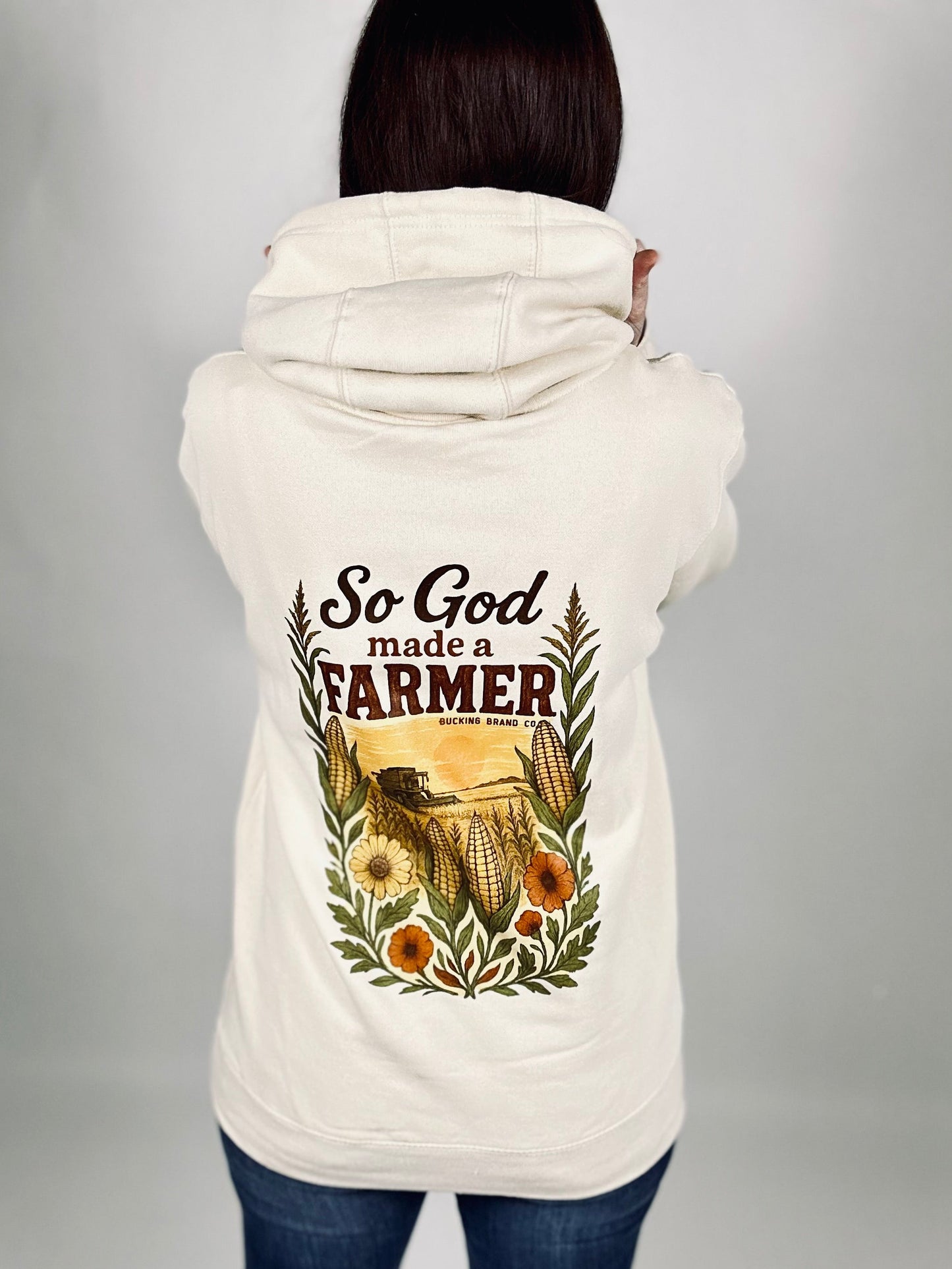 ‘So God Made A Farmer’ Sandshell Hoodie