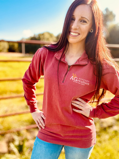 Support Agriculture Pink Quarter Zip