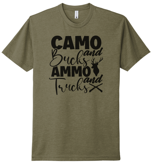 Camo, Bucks, Ammo, Trucks T-Shirt