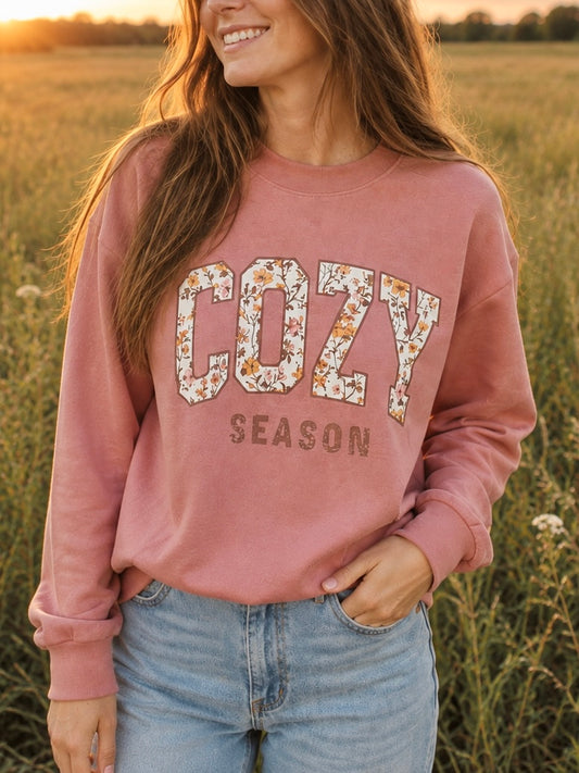 Fall Floral 'cozy Season' Crewneck