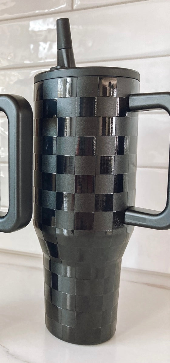Checkered Stainless Steel Tumbler 40oz