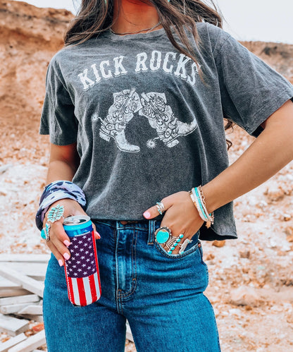 Red, White, Blue Flag Tall Coozie 2-Pack