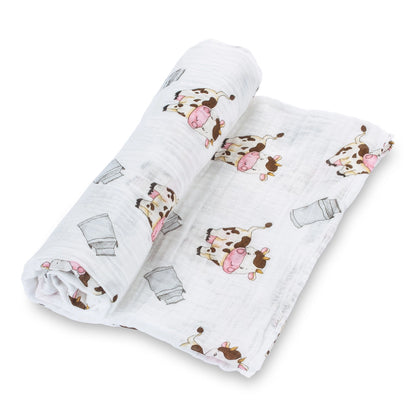 The Cow Goes Moo Baby Swaddle Blanket