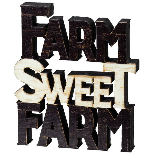 Farm Sweet Farm Wood Sign