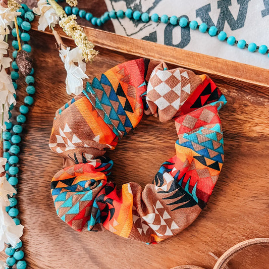Aztec Western Boho Print Scrunchie