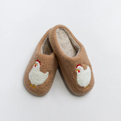 Brown Chicken Slippers- Adult