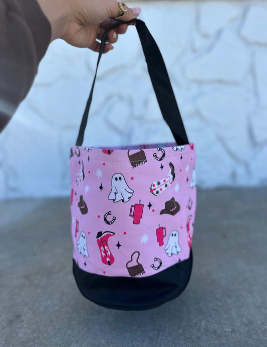 Pink Ghost Round Small Bag