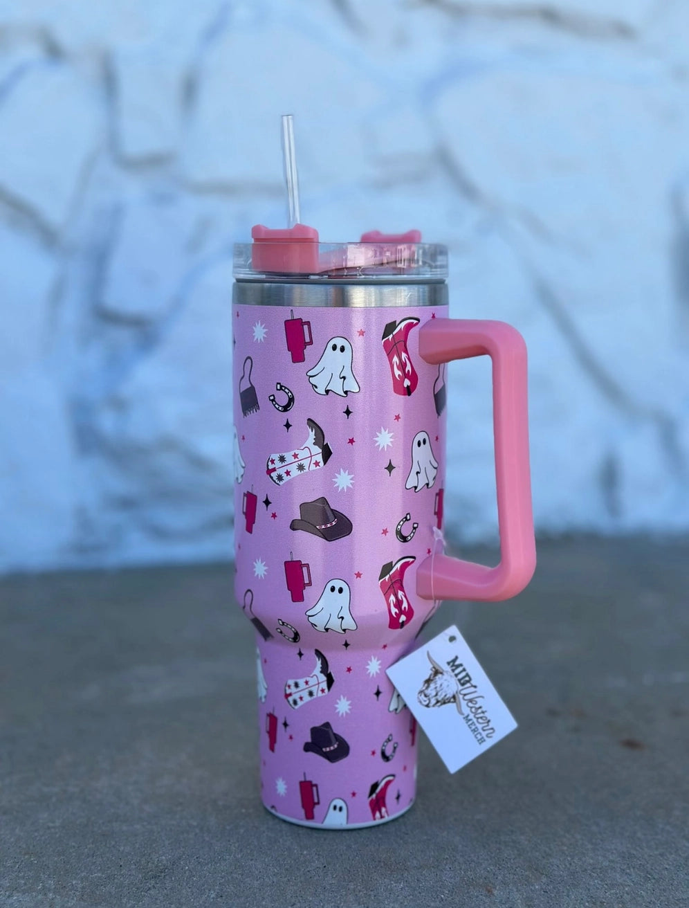 Pink Ghost 40oz Tumbler