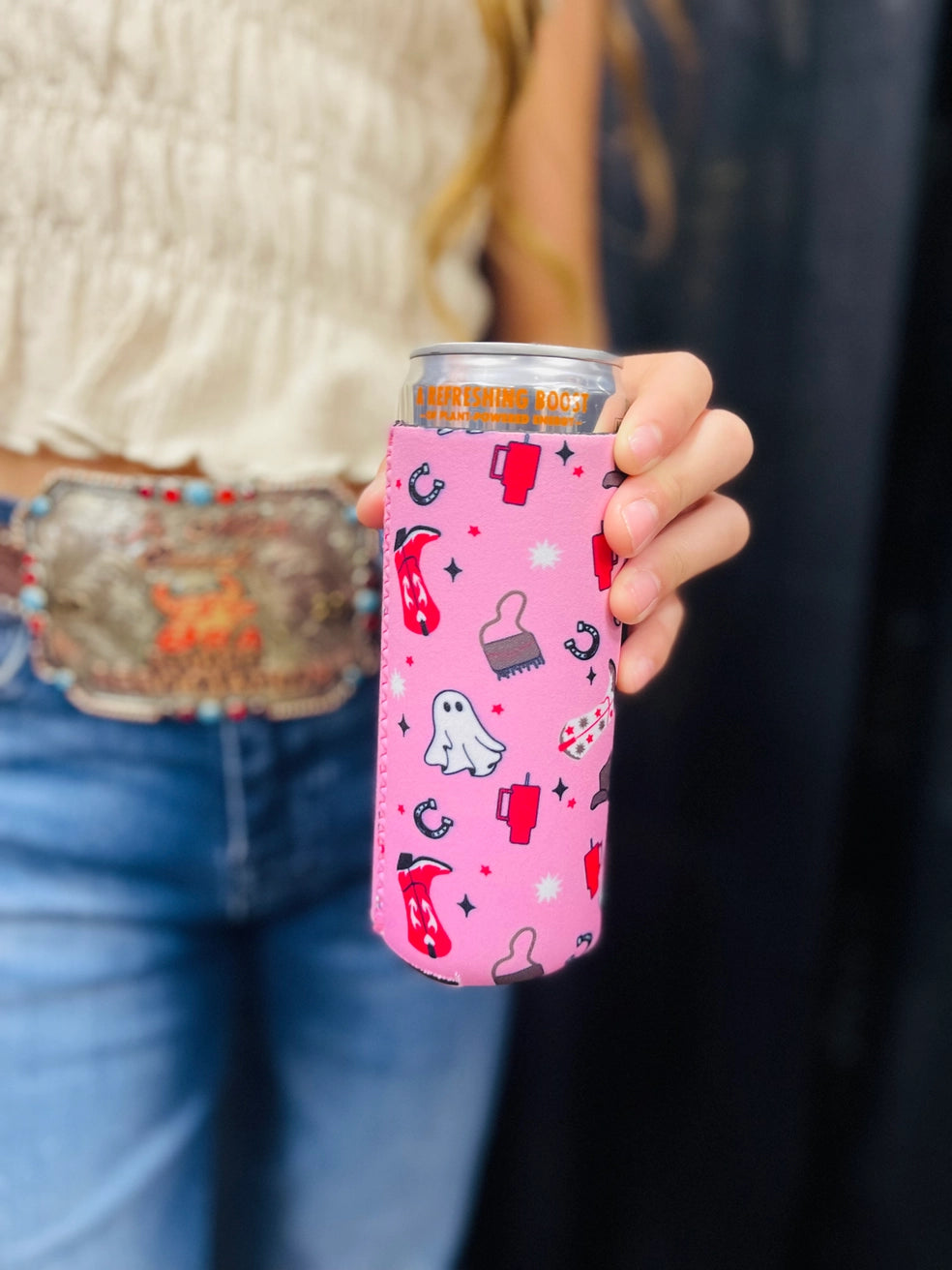 Pink Ghost Coozie