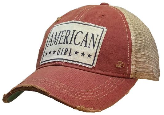 American Girl Distressed Trucker Hat
