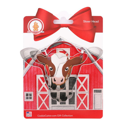 Steer Head Nested Cookie Cutter 3 Piece Set with Recipe Card