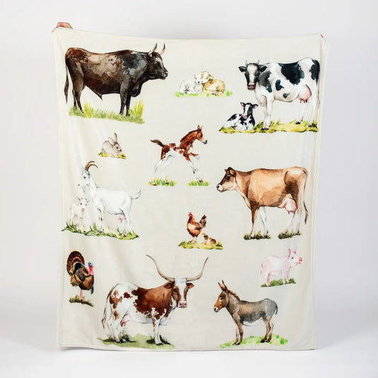 'watercolor Animals' Plush Throw Blanket