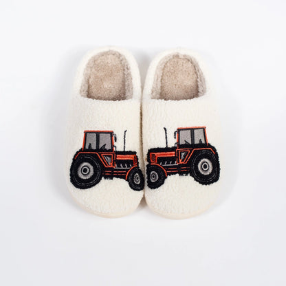 Kids Red Tractor Slippers