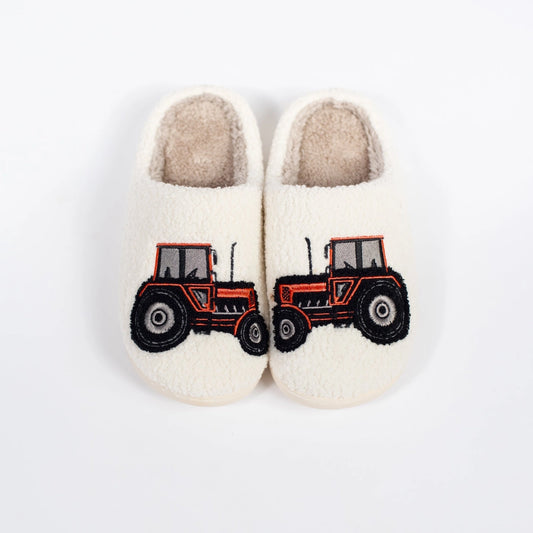Kids Red Tractor Slippers