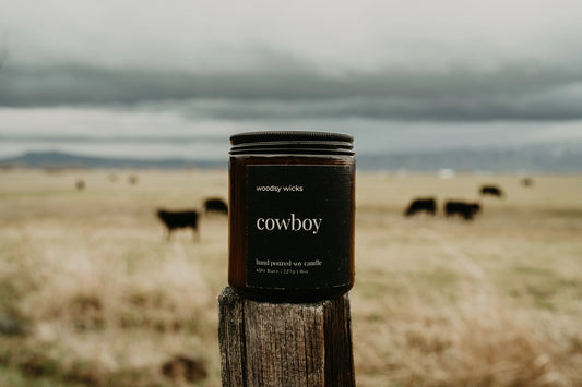 Cowboy Scented Western Candle - 100% Soy Wax - 8oz