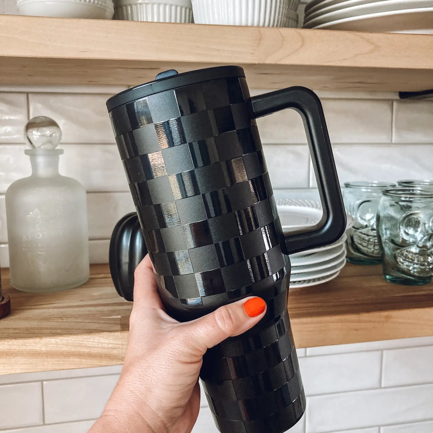 Checkered Stainless Steel Tumbler 40oz