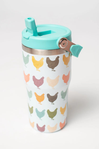 Colorful Chickens 20oz Kids Tumbler