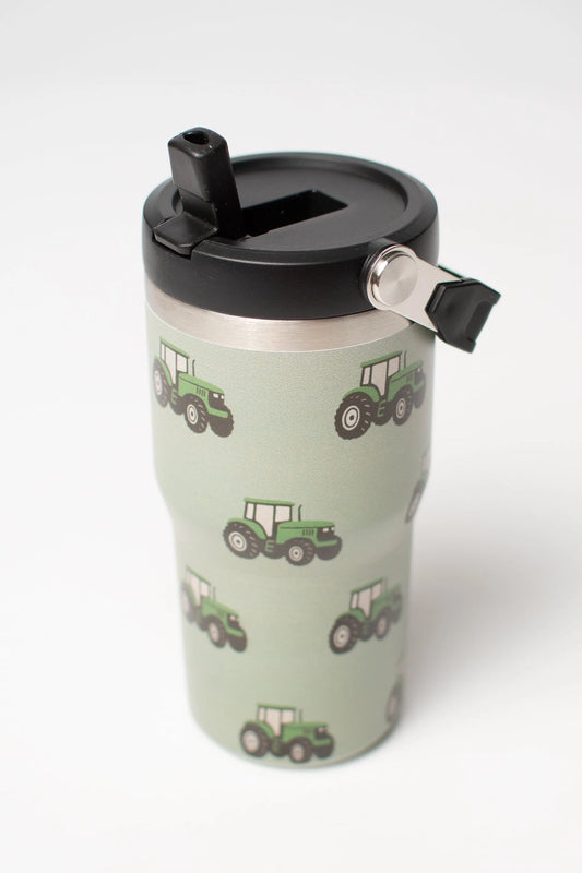 Classic Green Tractor 20oz Kids Tumbler