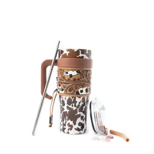 Myra Wyoming Tumbler-Brown and White