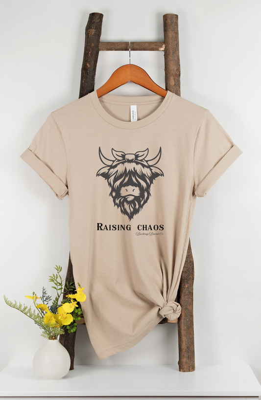 Raising Chaos Highland Cow T-Shirt